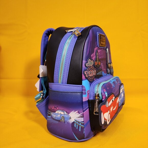 Loungefly Disney Cars Lightning McQueen & Sally Nighttime Light-Up Mini Backpack main image 11